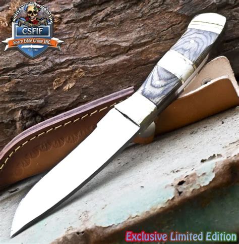 Csfif Forged Skinner Knife Aus 10 Steel Camel Bone And Wood Brass