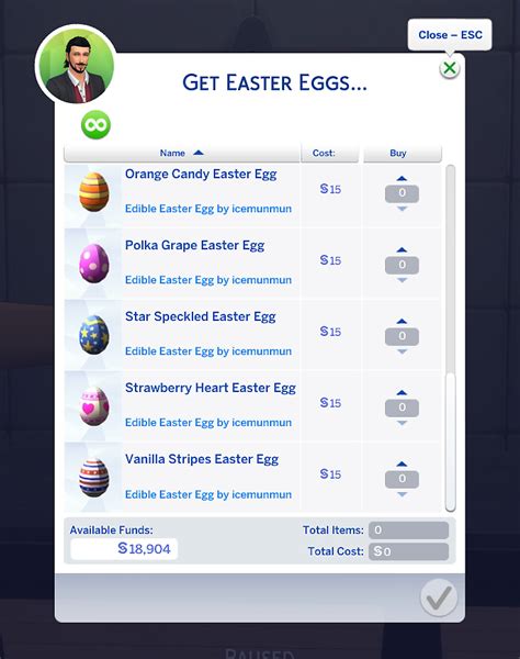 Mod The Sims Functional Easter Basket With Edible Easter Eggs