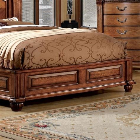 Shop Furniture Of America Righ Traditional Oak Solid Wood Panel Bed
