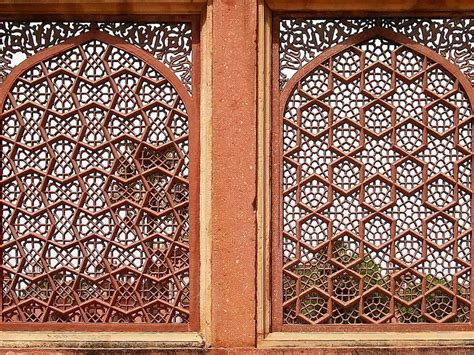 Mughal Window Jali Screen Sacred Geometry Patterns Glass Partition
