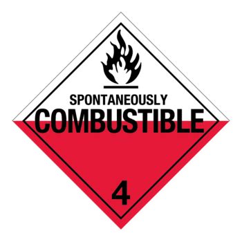 Hazard Class Spontaneously Combustible Material Removable Self