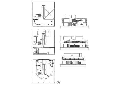 Autocad Drawing Villa Savoye Le Corbusier Front View Dwg Sexiz Pix My