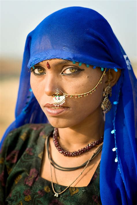 Portrait Of A Very Beautiful Woman From The Rajasthani Bhopa Tribe