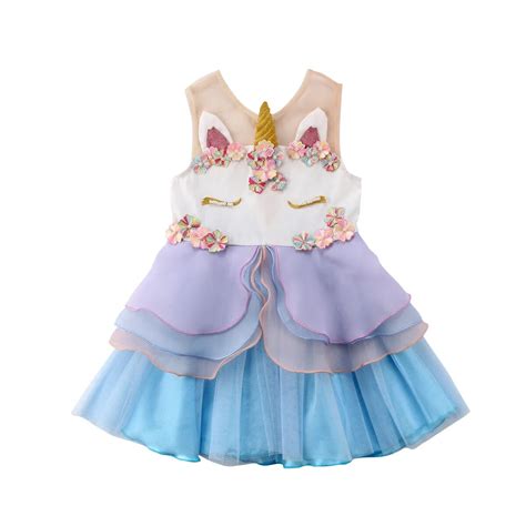 מוצר Pudcoco Chiffon Baby Girls Unicorn Princess Dress Toddler