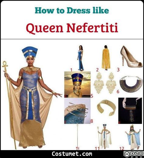 nefertiti costume is a gold and blue dress a gold cloak an egyptian headpiece an egyptian