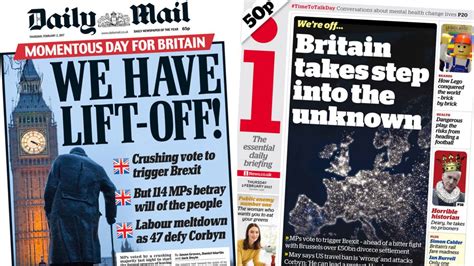 Newspaper Headlines Rejoice And Revolts As Brexit Begins Bbc News