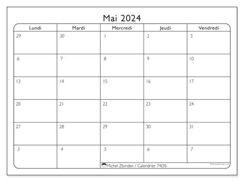 Calendrier Mai 2024 Jours Ouvrables Ds Michel Zbinden Lu