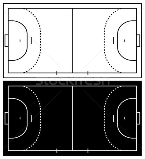 With over 150 countries playing this sport internationally, its popularity is rising. Handball court vector illustration © Ioana Martalogu (DeCe ...