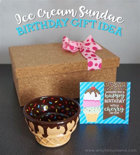 Teacher appreciation movie gift card from tatertots & jello. Ice Cream Sundae Birthday Gift Idea with Printable ...