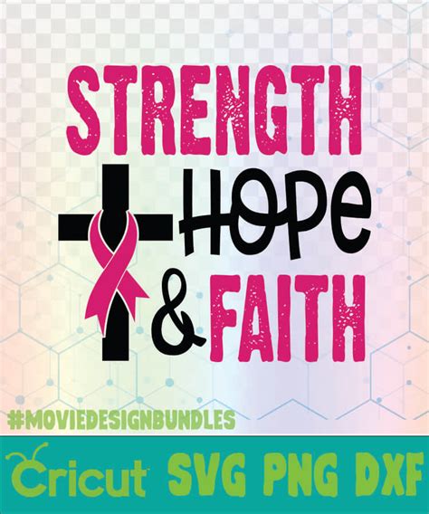 Faith Hope Cure Breast Cancer Awareness Quotes Logo Svg Png Dxf Movie Design Bundles