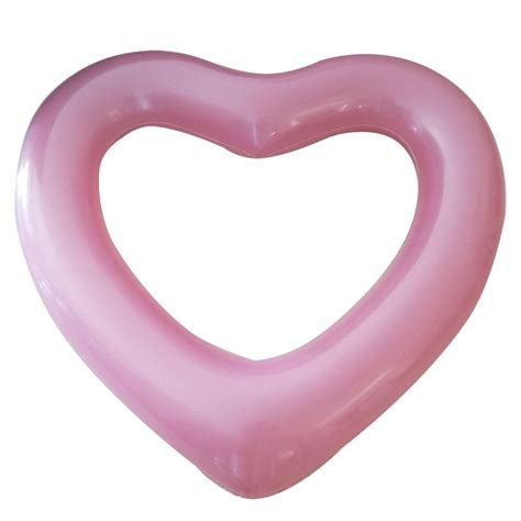 Love Heart Shaped Inflatable Floating Swimming Safety Pool Ring Pink