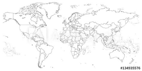 World Map Vector Outline At Collection Of World Map