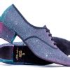 Multi Glitter Cuban Heel Suede Sole Lace Up Practice Stage Ballroom Shoes