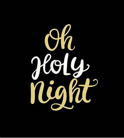 Christmas Vector Holy Religious Quotes Night Lettering