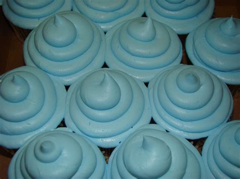 Smooth Swirled Pale Blue Buttercream Cupcakes Buttercream Cupcakes