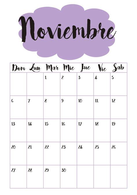 Las Mejores 7 Ideas De Noviembre Calendario Calendario Noviembre