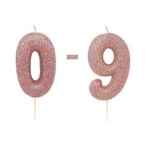 Rose Gold Glitter Birthday Candles Glitter Number Candles