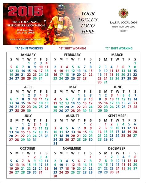 Fire Department Shift Calendar Printable Calendar
