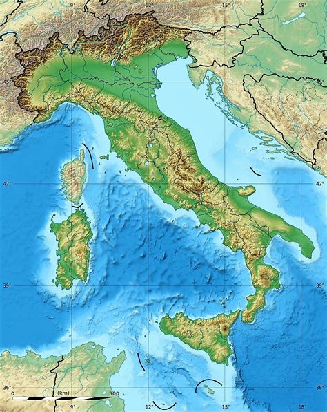 Italia Mapa Geografico