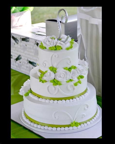 Hectors Custom Cakes 3 Tier White Wedding Cake With