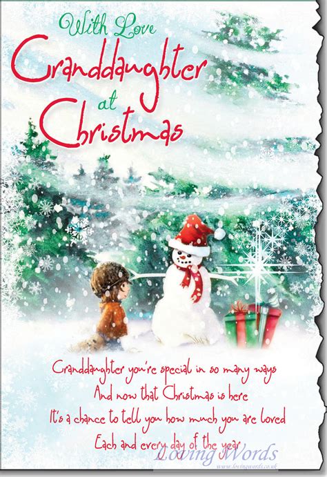 With Love Granddaughter At Christmas Greeting Cards By Loving Words
