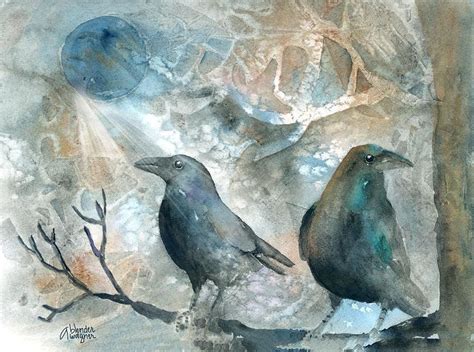 Two Ravens By Arline Wagner Painting Art Fine Art America