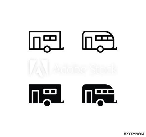 Caravan Icon Logo Vector Symbol Vector Logo Mini Van Caravan