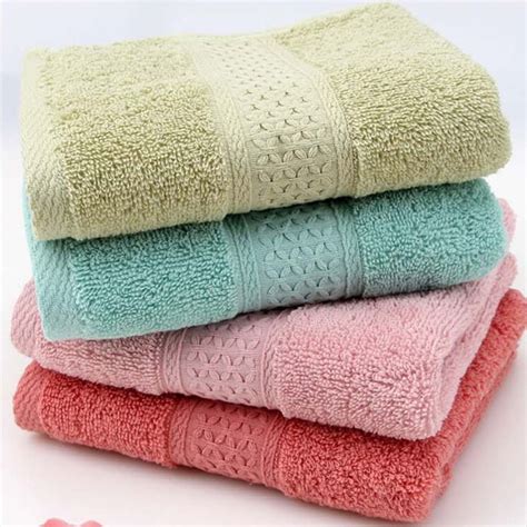 3474cm Middle Size Cotton Bathroom Towels Solid Color Decorative