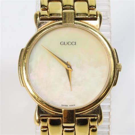 Gucci 18kt Gold Plated Mother Of Pearl Dial Dress Watch Property Room