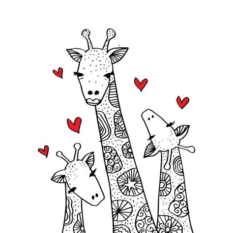 Download Cartoon Giraffe Mom And Baby Cute, Adorable, Africa ...