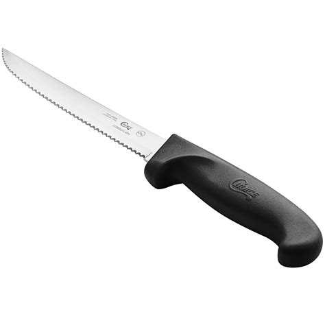Choice 6 Serrated Edge Utility Knife With Black Handle