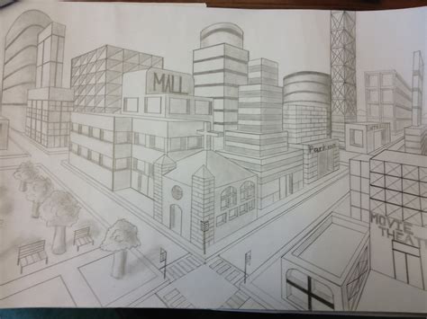 Mr Sterkens Class City Scape 2 Point Perspective Drawings