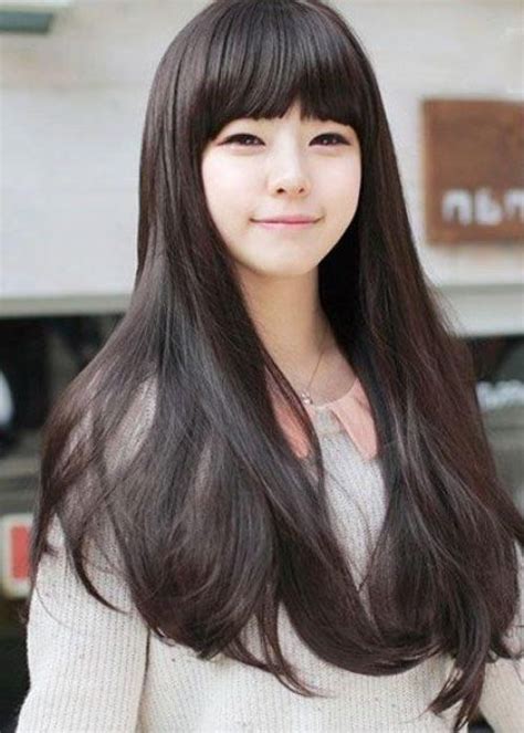 tren gaya 39 korean girl long hairstyle