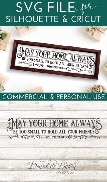 May Your Home Always Be Too Small Irish Svg File Board And Batten
