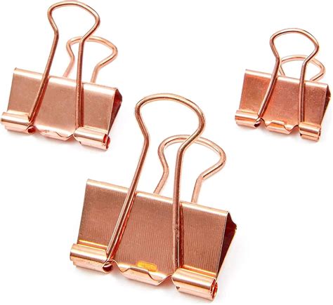 Bright Creations Rose Gold Binder Clips Assorted Sizes 150 Pack