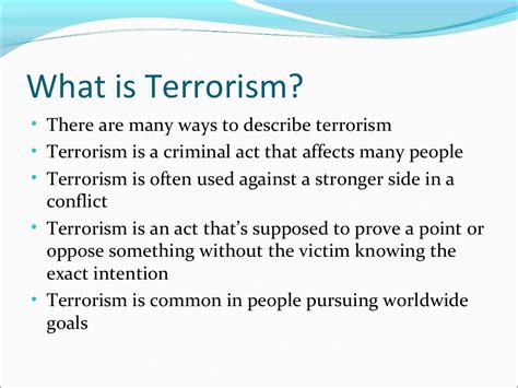 What Is Terrorism