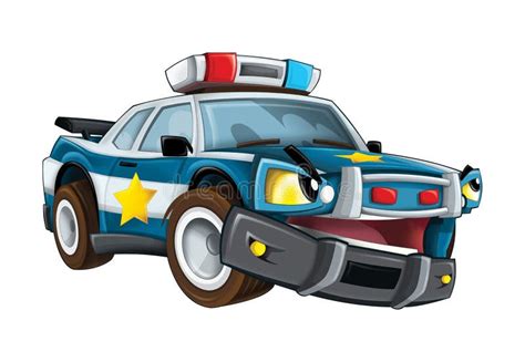 Cartoon Police Car Isolated Stock Illustration Illustration Of