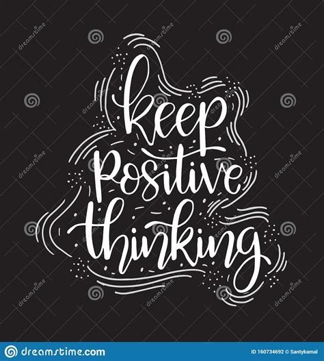 Hand Lettering Inscription Keep Positive Thinking, Motivational Quotes ...