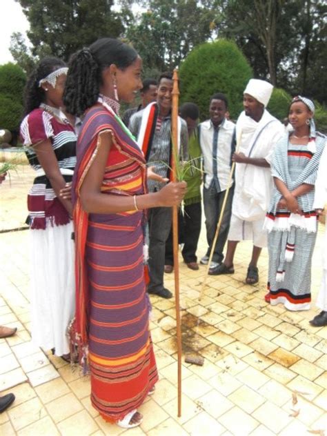 Oromo Girls And Boys Cultural Event The Girl Holds Siiqqee The Stick