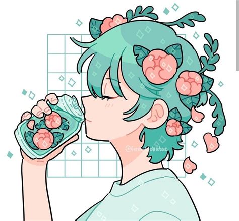 A Woman Drinking From A Cup With Flowers In Her Hair