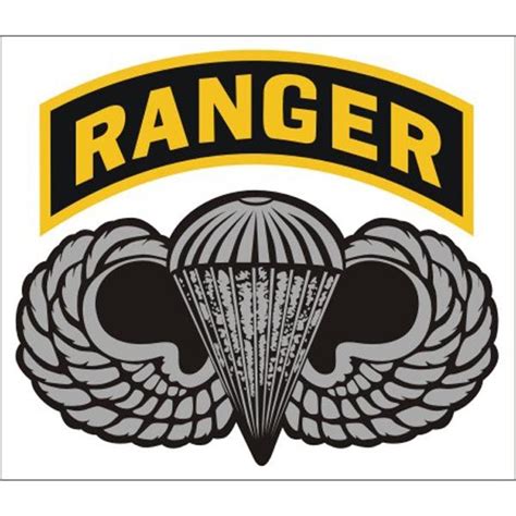 Us Army Ranger Tab With Airborne Wings 4 Inch Long Sticker Decal