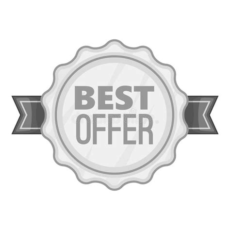 Label Best Offer Icon Monochrome Style Stock Vector Illustration Of