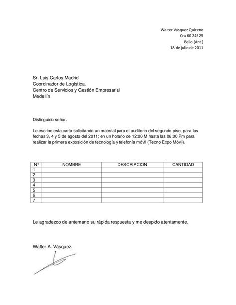 Carta Solicitud Material