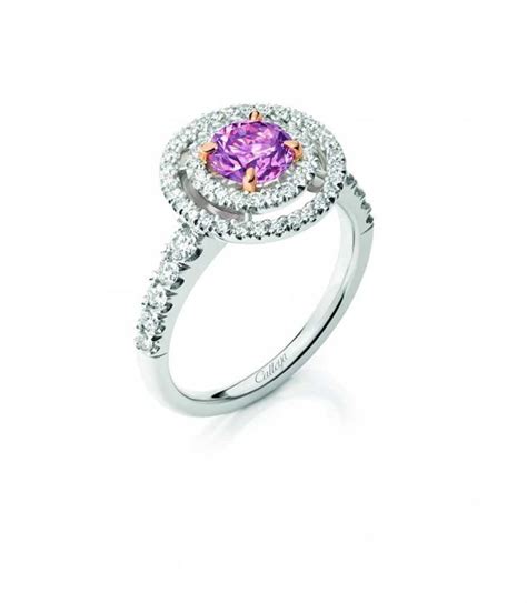 Calleija Aurora Pink Diamond Engagement Ring Set With A 086ct Fancy