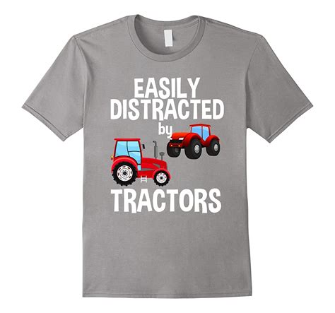 Easily Distracted By Tractors Farmer Red Tractor T Shirt T Shirt Managatee