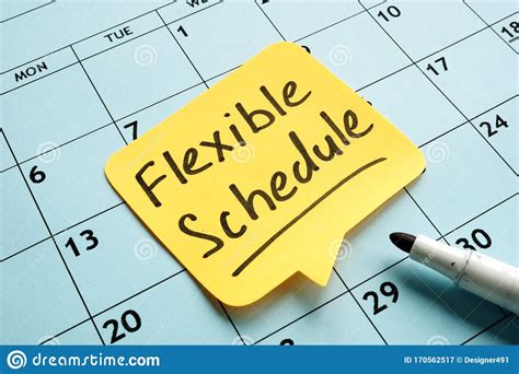 Flexible Schedule Written Memo On The Calendar Stock Image Image Of