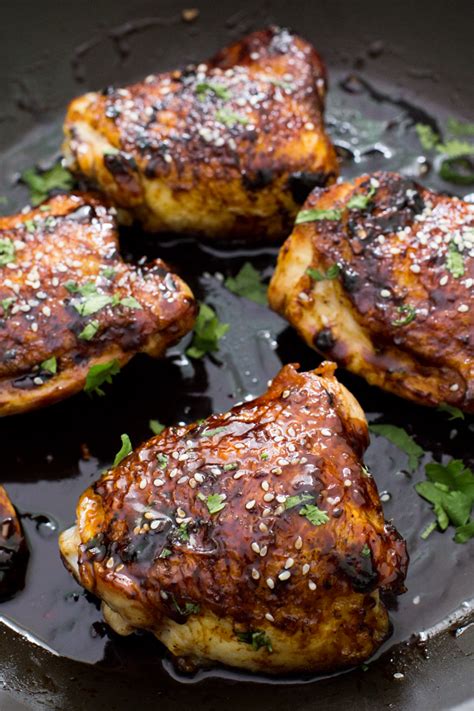 In fact, one of my daughters' biggest chicken thighs are delicious, simply because they're juicy and don't get dry. Sticky Asian Chicken Thighs
