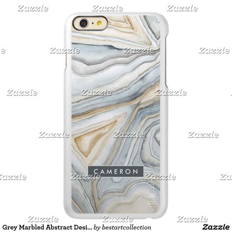 Add Your Name Grey Marbled Abstract Design Incipio