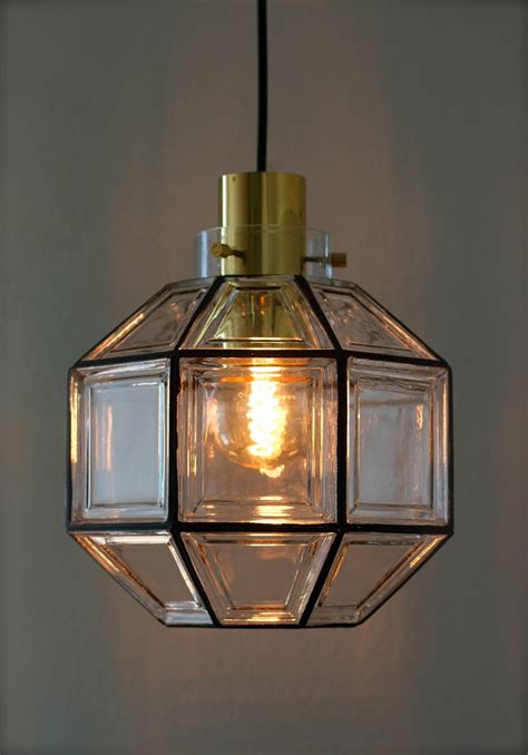 1 Of 5 Large Minimalist Iron And Glass Pendant Lights By Glashütte Limburg 1960s For Sale At 1stdibs