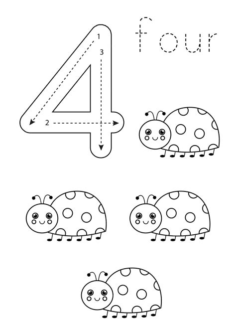 Engaging Number 4 Worksheets For Preschoolers Fun Learning Activities